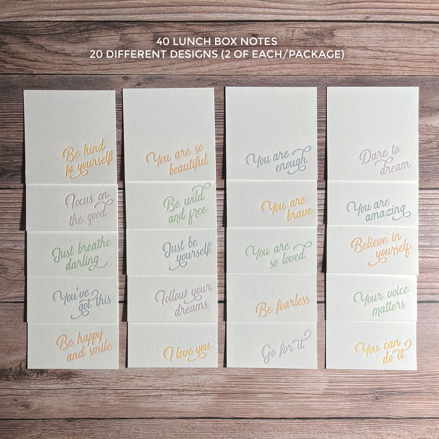 Affirmation Cards for Kids. Lunch box Notes.
