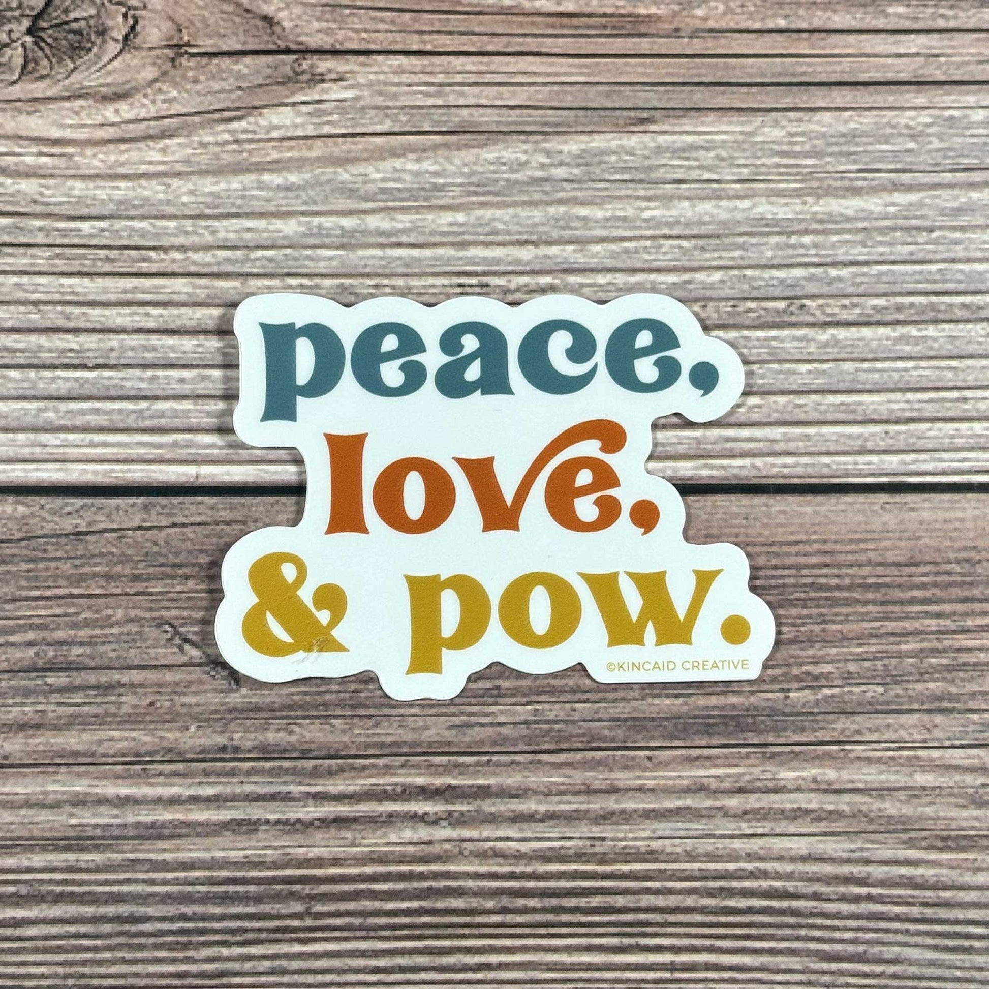 This Peace, Love & Pow vintage-style sticker is perfect for skiers and snowboarders! Made with waterproof vinyl, it’s great for helmets, snowboards, water bottles, or laptops. A fun stocking stuffer or addition to your vintage ski sticker collection!