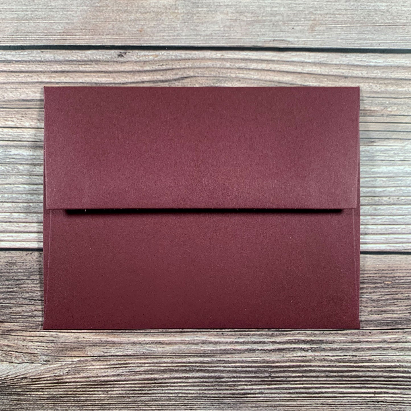 Greeting Card envelope, burgundy color, square flap, included with letterpress greeting card.