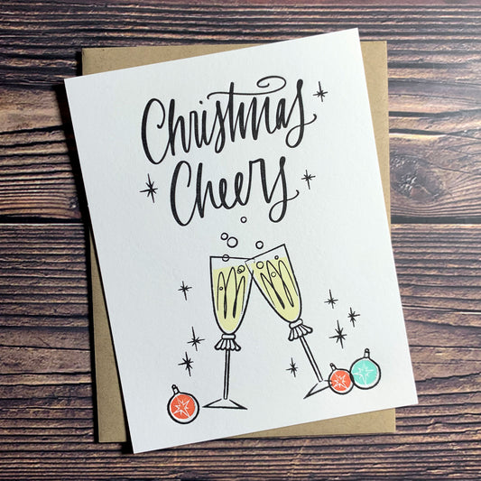 Christmas Cheers, Holiday Card, Letterpress printed, includes envelope