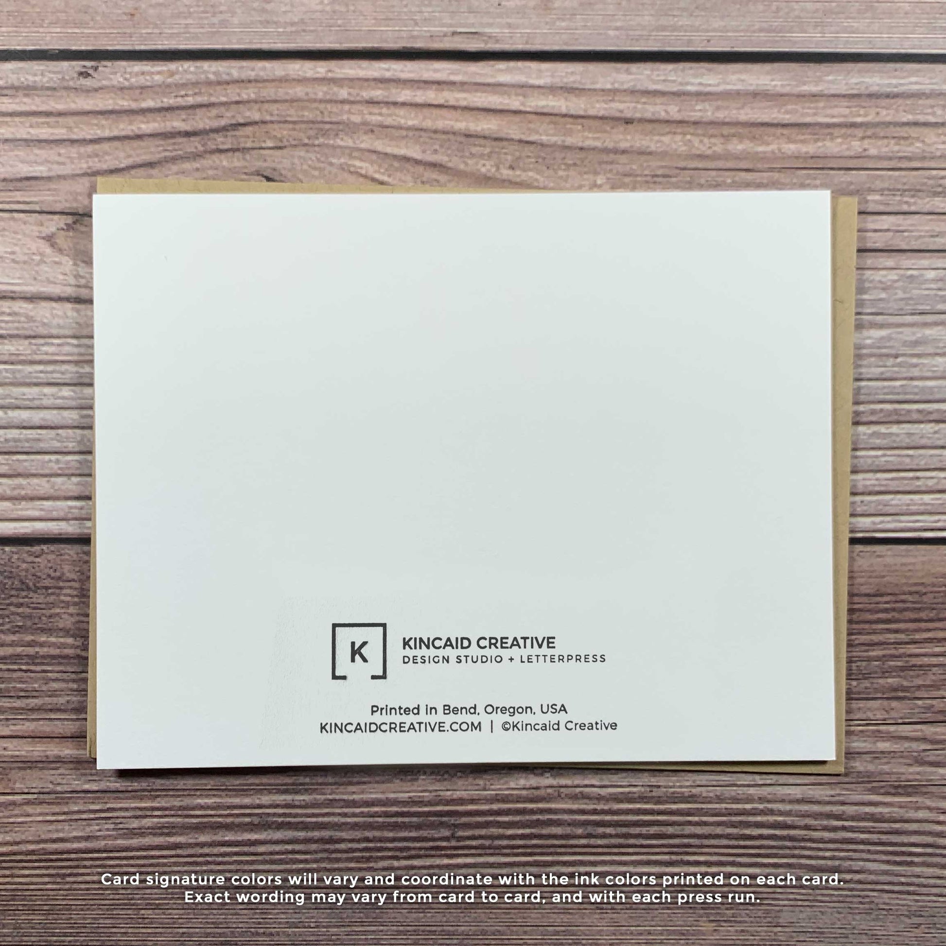 Letterpress Halloween card, blank inside, back view of card, Kincaid Creative Design and Letterpress Studio, Bend, Oregon