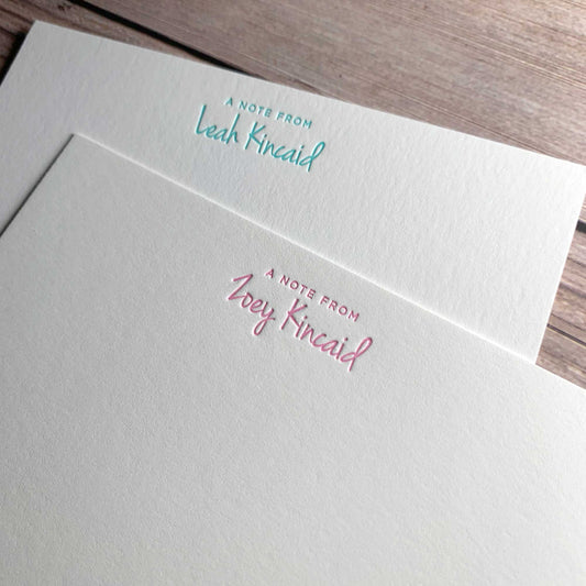 Custom Letterpress Stationery, Personalized Note Cards, Letterpress printed