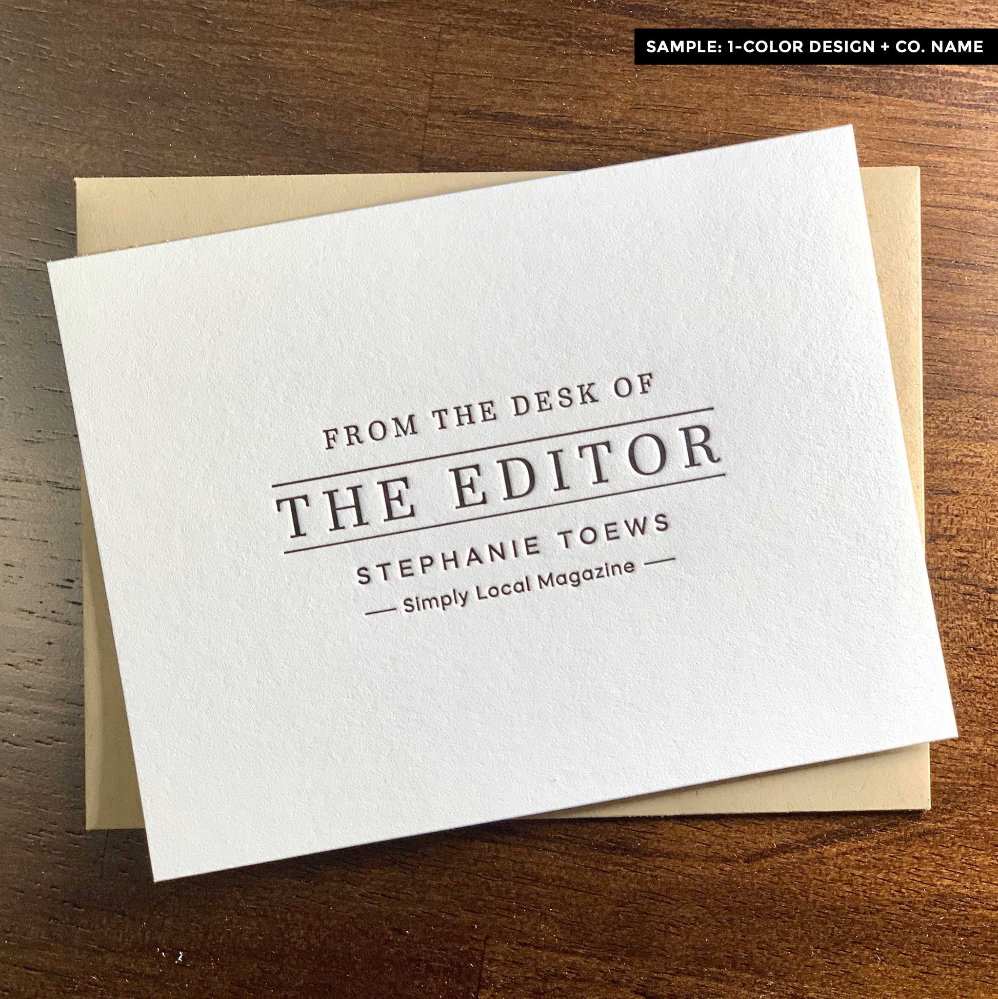 Example of personalized greeting cards for business appreciation, Custom greeting cards with company name, letterpress printed, envelopes included