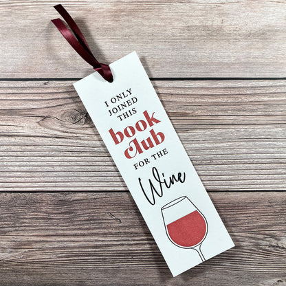 Book Club Bookmark | I only joined this book club for the wine