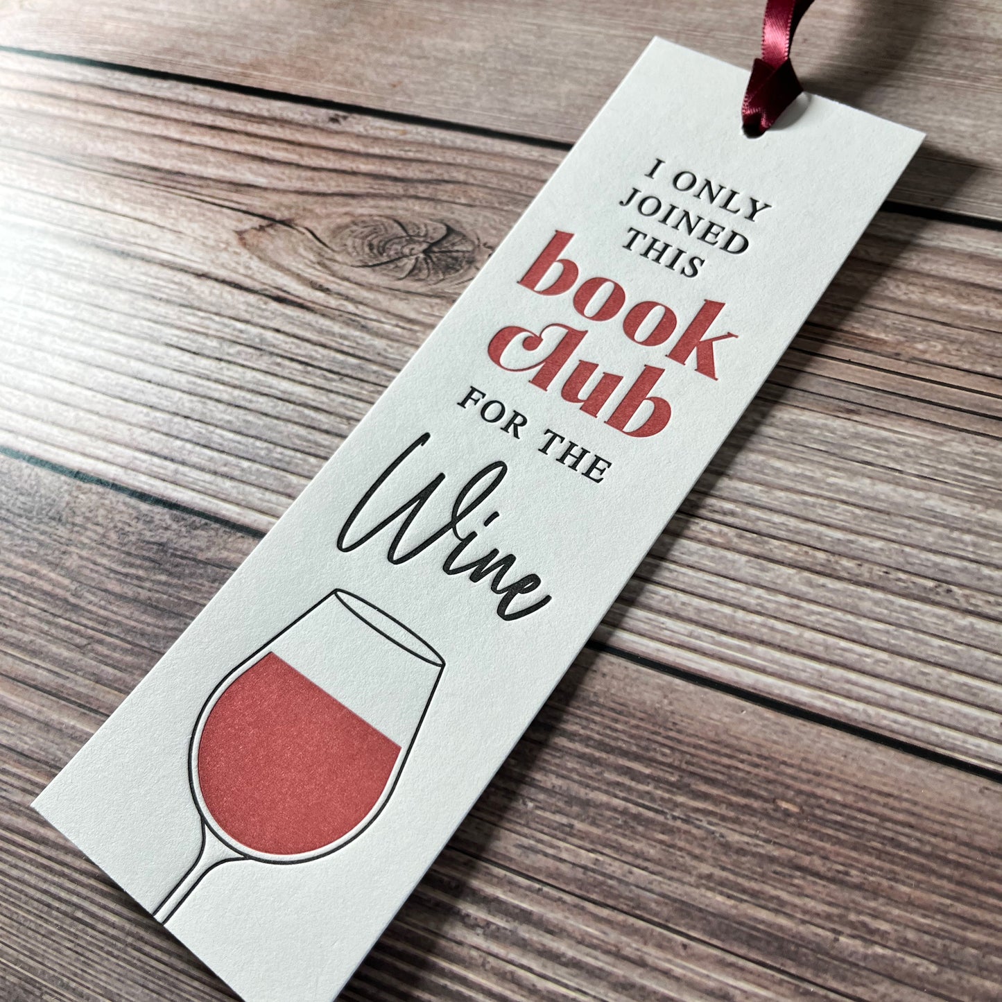 Book Club Bookmark | I only joined this book club for the wine