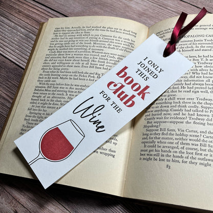 Book Club Bookmark | I only joined this book club for the wine