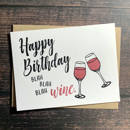 Blah Blah Blah Wine. Gift for Wine Lover.